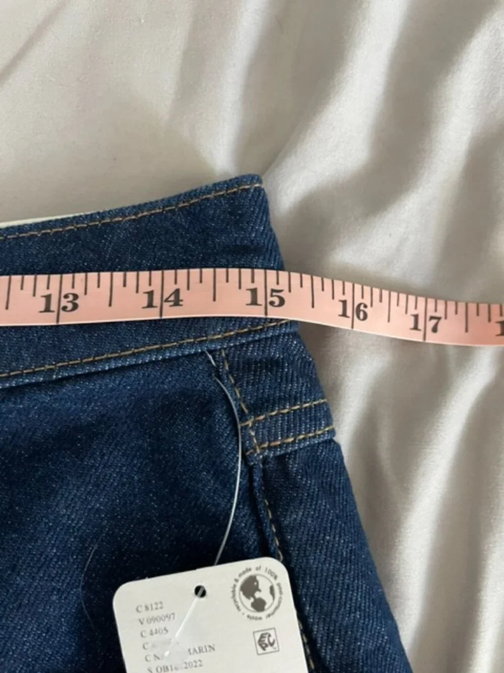 Free People Dark Blue High-Waist Denim Shorts